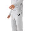 True Religion Mens Logo Horseshoe Sweatpant(Heather Grey)
