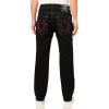 True Religion Men’s Ricky Quadriple Logo Super T Flap Jeans(Black Rinse)