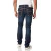 True Religion Mens Ricky Super T Straight Flap Jean(Giza Dark Wash)