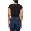 True Religion Women’s Crystal Wing V Notch Tee(Jet Black)