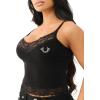 True Religion Womens Hs Crystal Embroidery Lace Tank​(Jet Black)