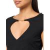 True Religion Women’s Keyhole Cap Sleeve Top(Jet Black)