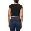 True Religion Women’s Keyhole Cap Sleeve Top(Jet Black)