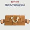 True Religion Women’s Shoulder Bag Purse, Mini Flap Crossbody Handbag with Horseshoe Logo(Cognac)