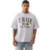 True Religion Men’s Forest Camo Oversized Tee – Short Sleeve Crewneck Graphic T-Shirt(H. Grey)