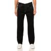 True Religion Men’s Ricky Quadriple Logo Super T Flap Jeans(Black Rinse)