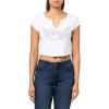 True Religion Women’s Crystal Wing V Notch Tee(Optic White)
