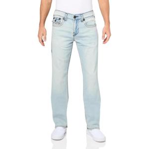 True Religion Mens Ricky Super T Straight Flap Jean(Kolari Light Wash)