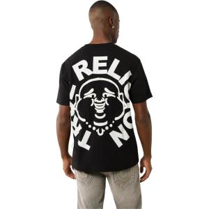 True Religion Men’s Short Sleeve Buddha Face Tee – Men’s T-Shirts, Graphic Tees for Men(Jet Black)