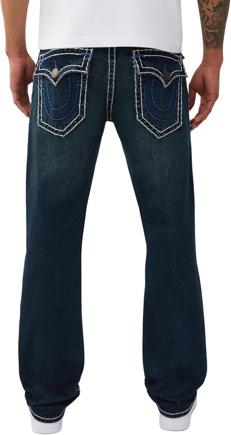 imageTrue Religion Mens Ricky Super T Flap 34inRiff Grunge Dark Wash