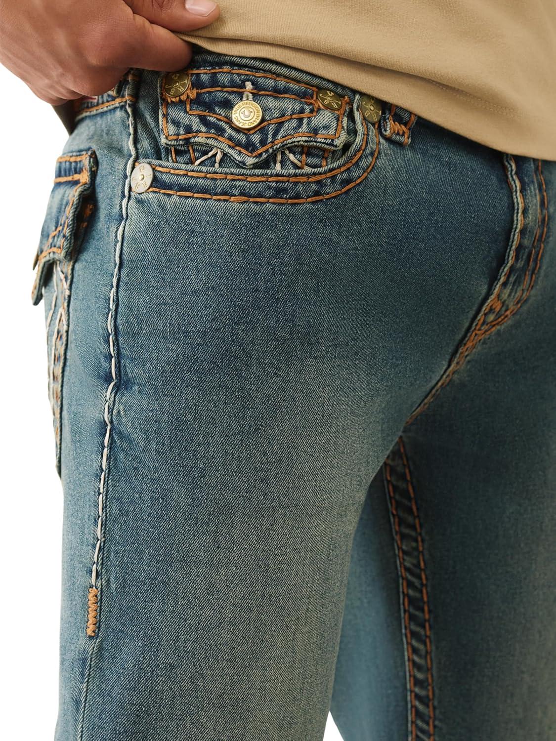 imageTrue Religion Mens Ricky Super T Flap 34inSepia Dawn Medium Wash