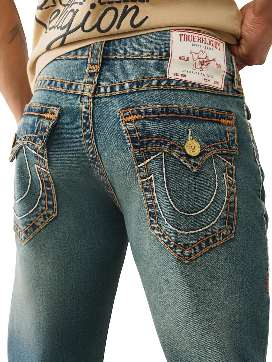 imageTrue Religion Mens Ricky Super T Flap 34inSepia Dawn Medium Wash