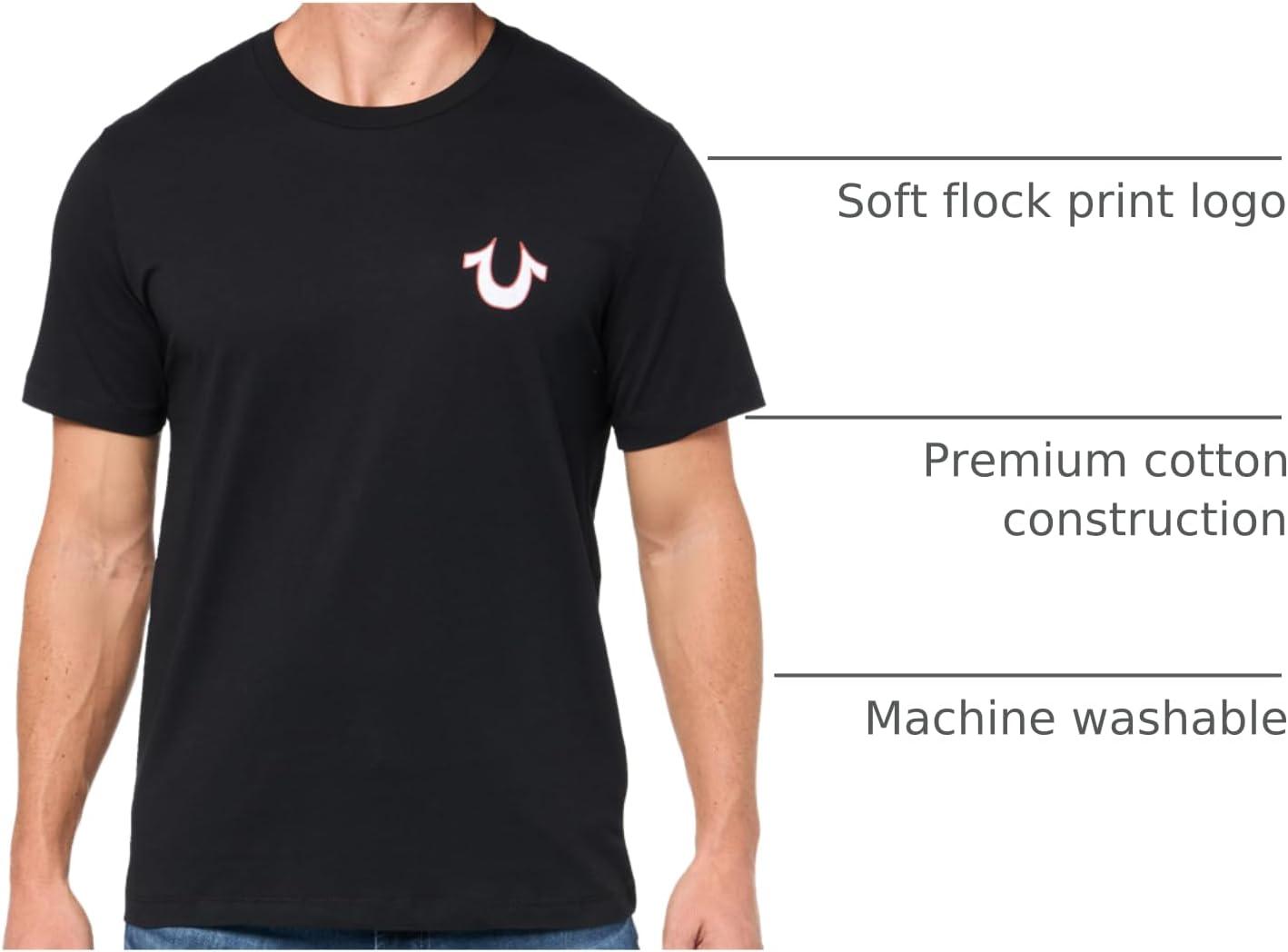 imageTrue Religion Mens Ss Vintage Flock TeeJet Black