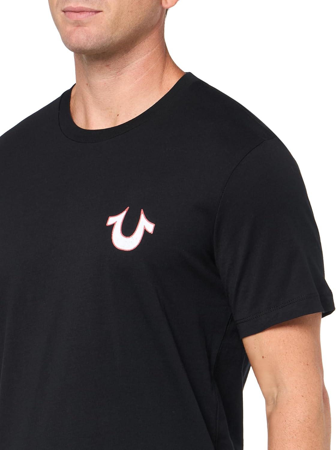 imageTrue Religion Mens Ss Vintage Flock TeeJet Black