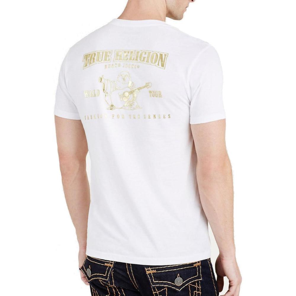 imageTrue Religion Mens Double Puff Short Sleeve TShirtWhite