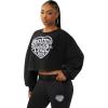 True Religion Washed Heritage Dolman Pullover for Women – Premium Soft Cotton | Cozy & Stylish(Jet Black)