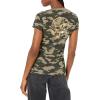 True Religion Women’s Buddha Foil Back V Neck Tee(Green Camo)