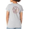 True Religion Women’s Buddha Foil Back V Neck Tee(Heather Grey)