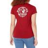 True Religion Women’s Buddha Foil Back V Neck Tee(Red Dahlia)