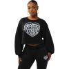 True Religion Washed Heritage Dolman Pullover for Women – Premium Soft Cotton | Cozy & Stylish(Jet Black)
