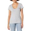 True Religion Women’s Buddha Foil Back V Neck Tee(Heather Grey)
