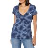 True Religion Women’s Buddha Foil Back V Neck Tee(Night Sky)