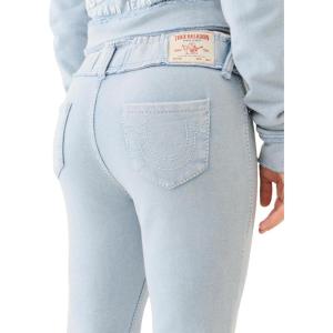 True Religion Women’s Washed Raw Edge Big T Bootcut Pants | Distressed Denim with Signature Big T Stitching