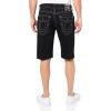 True Religion Mens Ricky Sn Flap 1/2″ Short(Rinse Black)