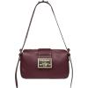 True Religion East West Crossbody Handbag, Belt Buckle Accent Shoulder Purse with Adjustable Strap and Snap Zip Closure, Gold Tone Logo, Burgundy