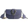 True Religion Saddle Bag, Women’s Faux Leather Crossbody Purse with Adjustable Shoulder Strap, Blue, One Size