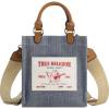 True Religion Women’s Tote Bag, Buddha Pocket Travel Shoulder Handbag with Adjustable Removable Crossbody Strap(Dark Denim)