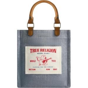True Religion Women’s Tote Bag, Buddha Pocket Travel Shoulder Handbag with Adjustable Removable Crossbody Strap(Denim)
