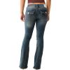 True Religion Joey Twisted Flare Low Rise Jeans with Flap Pockets SN Stitching for Women(Amestoy W/ Destroy)