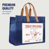 True Religion Large Tote Bag, Canvas Travel Carryall Shoulder Handbag(Blue)