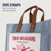 True Religion Large Tote Bag, Canvas Travel Carryall Shoulder Handbag(Denim)