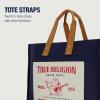 True Religion Large Tote Bag, Canvas Travel Carryall Shoulder Handbag(Navy)