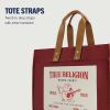 True Religion Large Tote Bag, Canvas Travel Carryall Shoulder Handbag(Red)