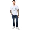 True Religion Men’s SS Embroidery Radio Wave Tee – Short Sleeve T-Shirt(Optic White)