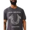 True Religion Men’s SS Embroidery Radio Wave Tee – Short Sleeve T-Shirt(Phantom)