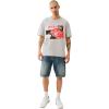 True Religion Men’s Short Sleeve Torn SRS Tee – Casual Graphic T-Shirt(Heather Grey)