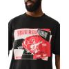 True Religion Men’s Short Sleeve Torn SRS Tee – Casual Graphic T-Shirt(Jet Black)