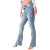 True Religion Women’s Crystal Becca Low Rise Boot Jeans- Super T Stitching(Nora)