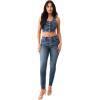 True Religion Women’s Crystal Jennie High Rise Curvy Skinny Jeans with Flap Pockets and SN Stitching(Contera)