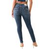 True Religion Women’s Crystal Jennie High Rise Curvy Skinny Jeans with Flap Pockets and SN Stitching(Contera)
