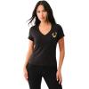 True Religion Women’s Painted Hs Ombre Crystals V Neck Tee​(Jet Black)