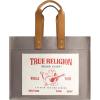 True Religion Large Tote Bag, Canvas Travel Carryall Shoulder Handbag(Grey)