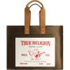 True Religion Large Tote Bag, Canvas Travel Carryall Shoulder Handbag(Olive)