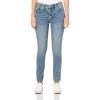 True Religion Women’s Crystal Halle Mid Rise Skinny Flap Jeans Super T Stitching(Peak Spot)