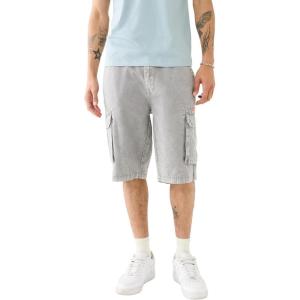True Religion Mens Big T Classic Cargo Shorts(Granite Grey)