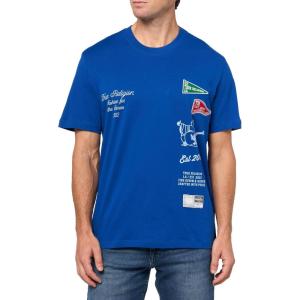 True Religion Men’s Short Sleeve Uni Logo Tee – Casual Crew Neck T-Shirt(Mazarine Blue)